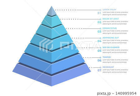Seven Level Isometric Pyramid Infographic Template Seven Level Isometric Pyramid Infographic Template 140995954