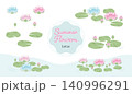蓮の花のイラストセット 140996291