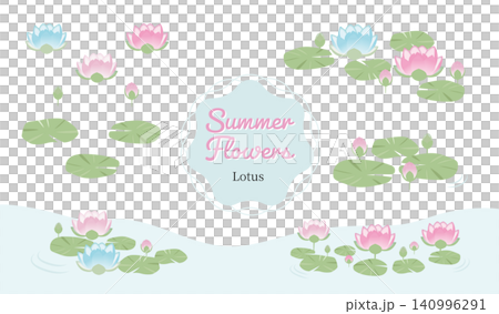 Lotus flower illustration set Lotus flower illustration set 140996291