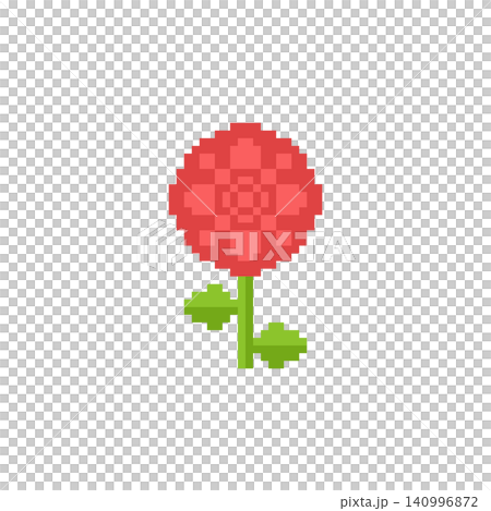 Pixel art of a red flower Pixel art of a red flower 140996872
