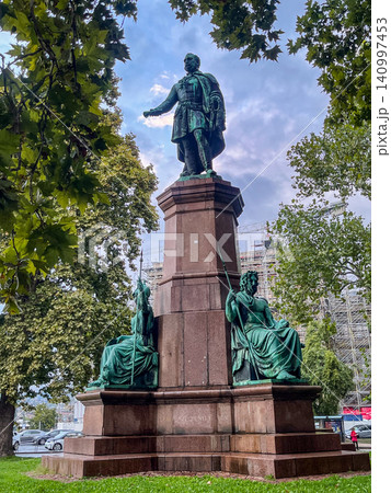 Istvan Szechenyi Statue in Budapest, Hungary - Historical Landmark in Scenic Surroundings. High quality photo Istvan Szechenyi Statue in Budapest, Hungary - Historical Landmark in Scenic Surroundings. High quality photo 140997453