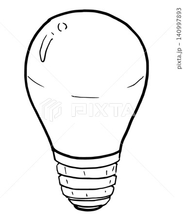シンプルイラスト モノクロ線画 電球 シンプルイラスト モノクロ線画 電球 140997893