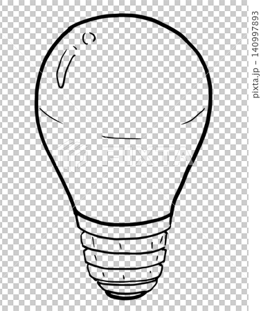 シンプルイラスト モノクロ線画 電球 シンプルイラスト モノクロ線画 電球 140997893