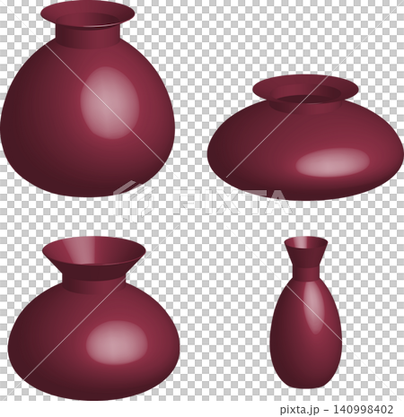 Vector purple ceramic vases pottery interior decoration objects set Vector purple ceramic vases pottery interior decoration objects set 140998402