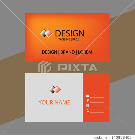 Vector orange corporate business card template design mockup layout 140998403