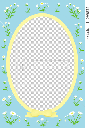 A vertical frame of delicate small flowers and ribbons in blue. A vertical frame of delicate small flowers and ribbons in blue. 140998534