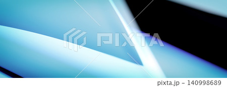 Abstract blurred geometric background banner. Soft glowing neon blue triangles on dark black space. Abstract blurred geometric background banner. Soft glowing neon blue triangles on dark black space. 140998689