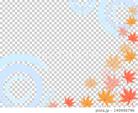 Japanese-style background with autumn leaves and traditional Japanese patterns; elegant autumn leaf frame material. Japanese-style background with autumn leaves and traditional Japanese patterns; elegant autumn leaf frame material. 140998796