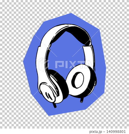 Headphones vector illustration in modern flat style for audio equipment and music accessories Headphones vector illustration in modern flat style for audio equipment and music accessories 140998801