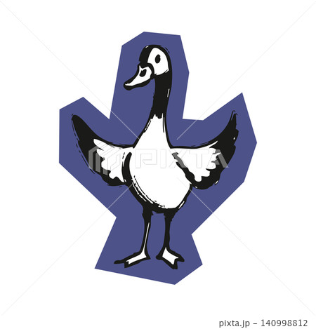 Duck mascot in bold flat vector style for branding and packaging Duck mascot in bold flat vector style for branding and packaging 140998812
