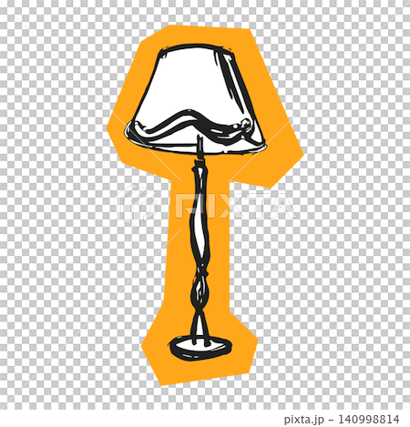 Table lamp in hand drawn line art style for home decor and editorial Table lamp in hand drawn line art style for home decor and editorial 140998814