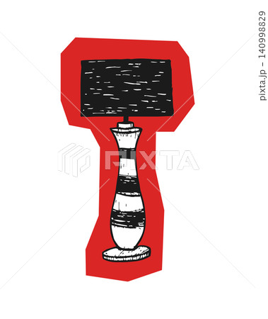 Lamp sticker in doodle style for office decor and stationery Lamp sticker in doodle style for office decor and stationery 140998829