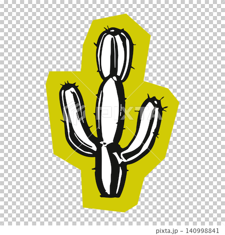 Cactus seamless repeat pattern in bold black and white line art style for textile print and fabric Cactus seamless repeat pattern in bold black and white line art style for textile print and fabric 140998841