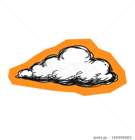 Cloud sticker in hand drawn doodle style for decoration and stationery 140998865