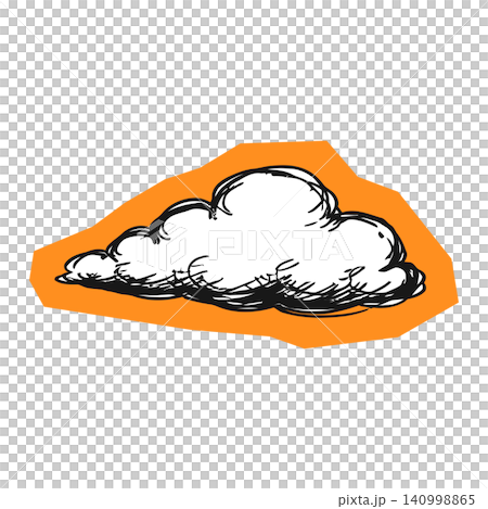 Cloud sticker in hand drawn doodle style for decoration and stationery 140998865