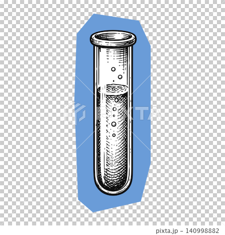 Test tube in hand drawn line art style for science education and laboratory use Test tube in hand drawn line art style for science education and laboratory use 140998882