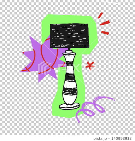 Lamp doodle illustration with decorative accents for editorial and design use Lamp doodle illustration with decorative accents for editorial and design use 140998938