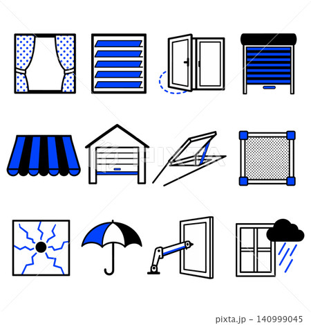 Window and Door Accessories Icons 140999045