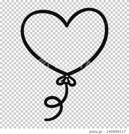 Heart shaped balloon in minimalist line art style for greeting cards and stationery Heart shaped balloon in minimalist line art style for greeting cards and stationery 140999117