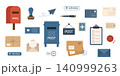 Collection of postal service and mail delivery elements 140999263