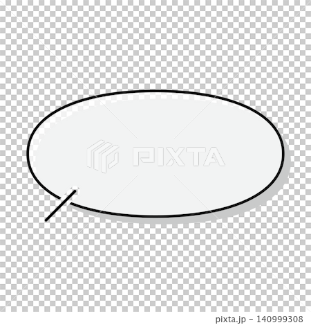 白背景にシンプルな横長楕円形の吹き出しイラスト 白背景にシンプルな横長楕円形の吹き出しイラスト 140999308
