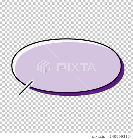 A simple, horizontally elongated oval speech bubble illustration on a white background. A simple, horizontally elongated oval speech bubble illustration on a white background. 140999310