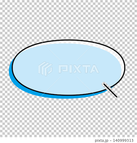 A simple, horizontally elongated oval speech bubble illustration on a white background. A simple, horizontally elongated oval speech bubble illustration on a white background. 140999313