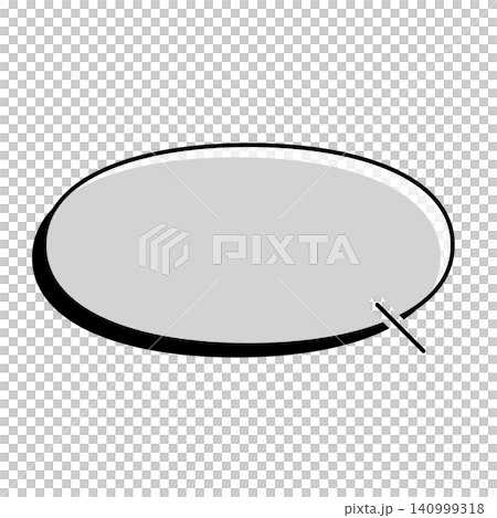 A simple, horizontally elongated oval speech bubble illustration on a white background. A simple, horizontally elongated oval speech bubble illustration on a white background. 140999318