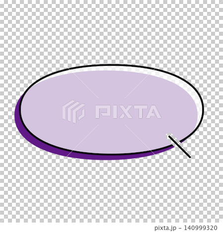 A simple, horizontally elongated oval speech bubble illustration on a white background. A simple, horizontally elongated oval speech bubble illustration on a white background. 140999320
