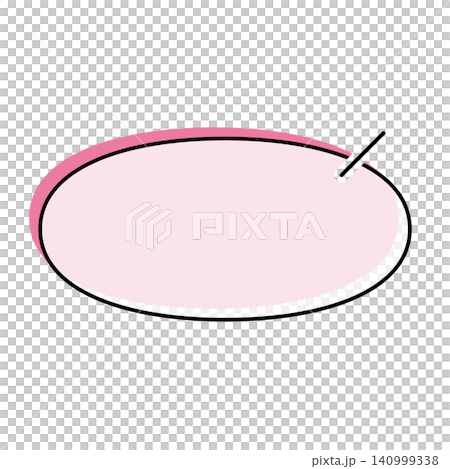 A simple, horizontally elongated oval speech bubble illustration on a white background. A simple, horizontally elongated oval speech bubble illustration on a white background. 140999338