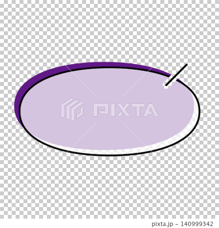 A simple, horizontally elongated oval speech bubble illustration on a white background. A simple, horizontally elongated oval speech bubble illustration on a white background. 140999342