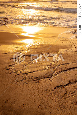 Sunset over the sea. Atlantic ocean in evening, Porto, Portugal, Europe Sunset over the sea. Atlantic ocean in evening, Porto, Portugal, Europe 141000997