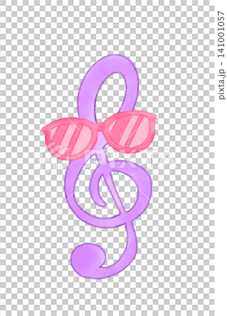Musical note with sunglasses 141001057