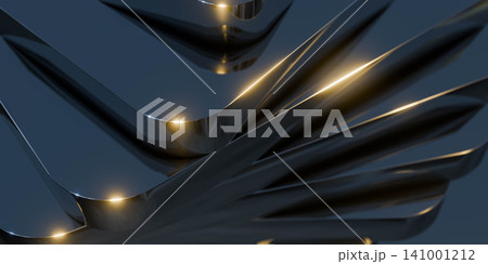 Dark abstract metallic folds with glowing light 141001212