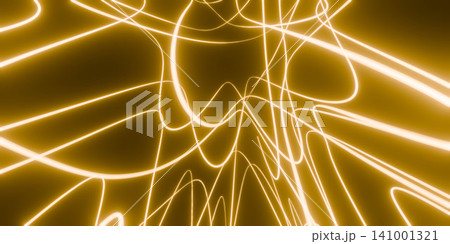 Abstract golden light trails 3d render 141001321