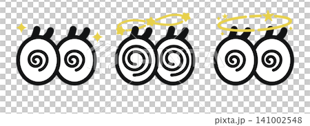 目が回る アイコンセット ぐるぐる目 めまい 混乱 くらくら 絵文字 イエロー ベクタ 目が回る アイコンセット ぐるぐる目 めまい 混乱 くらくら 絵文字 イエロー ベクタ 141002548