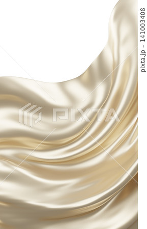 Luxury pearl color fabric waving isolated on white background 3d render Luxury pearl color fabric waving isolated on white background 3d render 141003408
