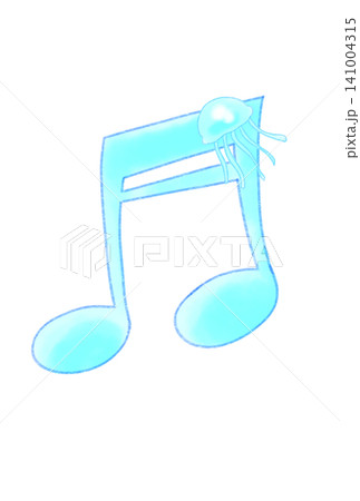 クラゲの付いた音符 クラゲの付いた音符 141004315