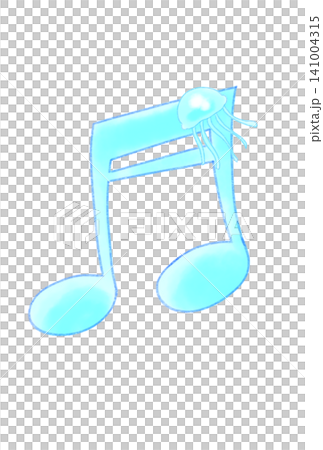 クラゲの付いた音符 クラゲの付いた音符 141004315