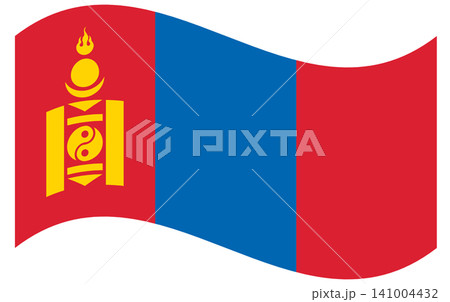 Waving flag of Mongolia isolated. Waving flag of Mongolia isolated. 141004432