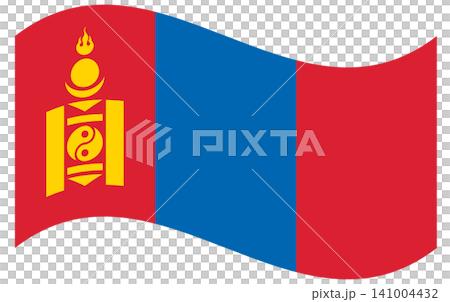 Waving flag of Mongolia isolated. Waving flag of Mongolia isolated. 141004432