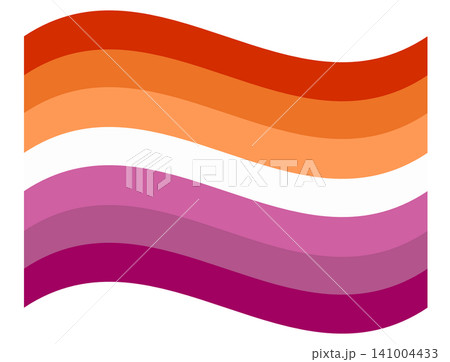 Waving flag of Lesbian Community Pride isolated. Waving flag of Lesbian Community Pride isolated. 141004433