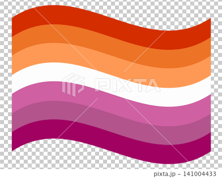 Waving flag of Lesbian Community Pride isolated. Waving flag of Lesbian Community Pride isolated. 141004433