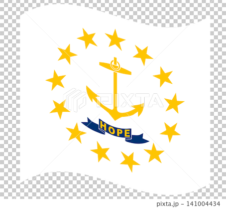 Waving flag of Rhode Island, Greece, isolated. Waving flag of Rhode Island, Greece, isolated. 141004434