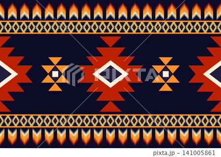 American Navajo pattern design. Ethnic ornament on the carpet. Aztec style. Tribal. motif. Boho, ornament, clothing, textile, wrapping, background, wallpaper, carpet, embroidery, print American Navajo pattern design. Ethnic ornament on the carpet. Aztec style. Tribal. motif. Boho, ornament, clothing, textile, wrapping, background, wallpaper, carpet, embroidery, print 141005861