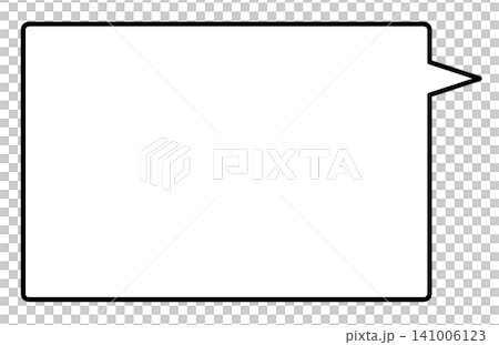 A simple, horizontally elongated, rectangular speech bubble with an opening at the top right. A simple, horizontally elongated, rectangular speech bubble with an opening at the top right. 141006123