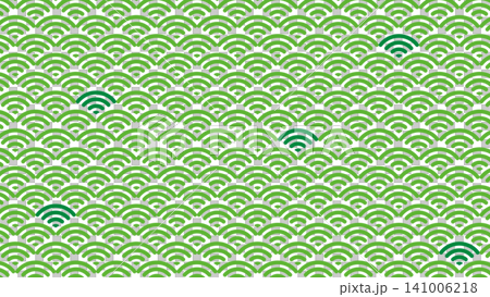 Japanese pattern: A background of wave-like patterns with a light green base and dark green accents. Japanese pattern: A background of wave-like patterns with a light green base and dark green accents. 141006218