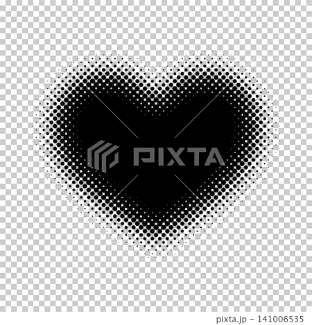 Halftone heart symbol, monochrome 141006535