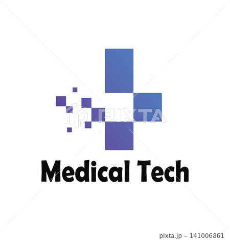 Medical Cross digital technology logo icon design template Medical Cross digital technology logo icon design template 141006861