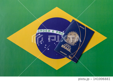 Brazil, Brazilian passport or id document with tickets for flight, travel. Brazilian passport Brazil, Brazilian passport or id document with tickets for flight, travel. Brazilian passport 141006881